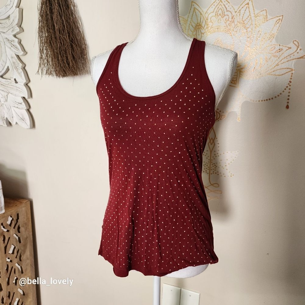 Burgundy Wine Red Sparkly Tank Top Old Navy XS - Picture 4 of 12